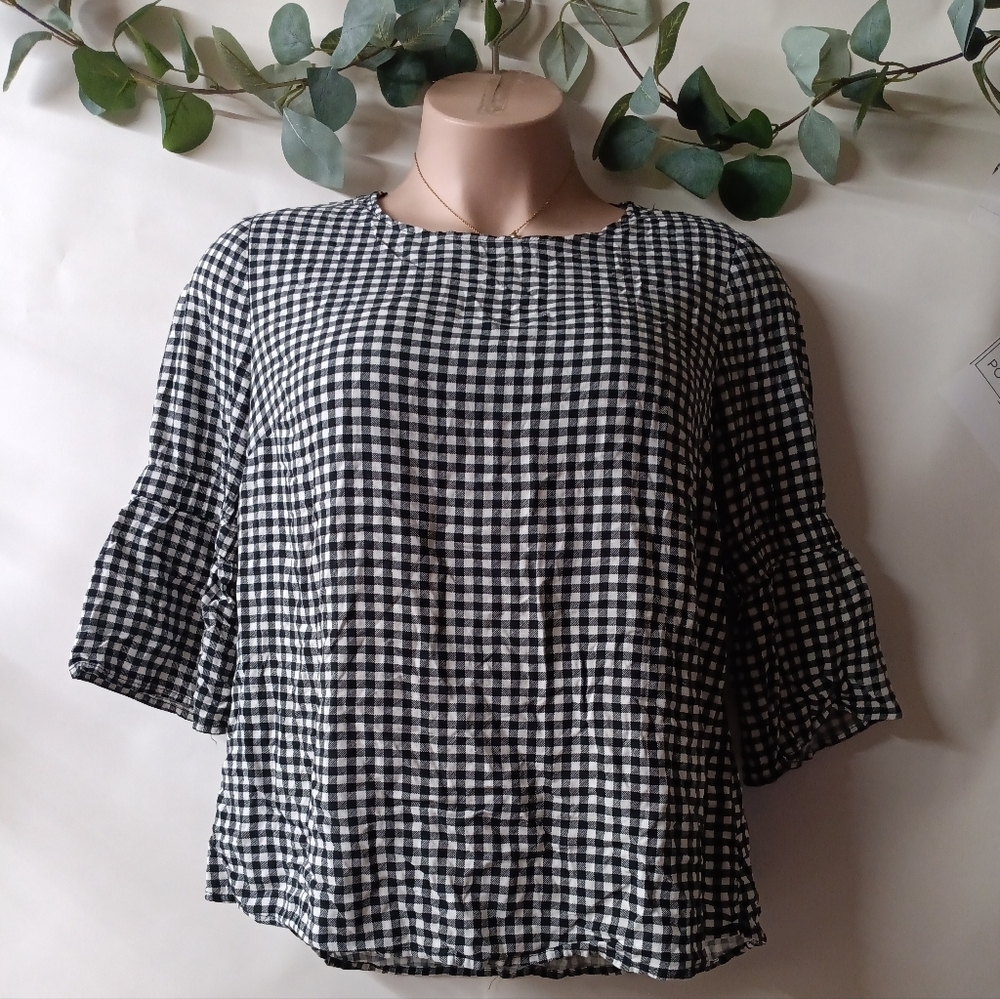 Maurices Black and White Gingham Blouse - Picture 2 of 8